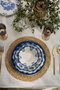 Hermia Juego de Cena Bluecourt de 24 Piezas Blanco y Azul
